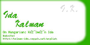 ida kalman business card